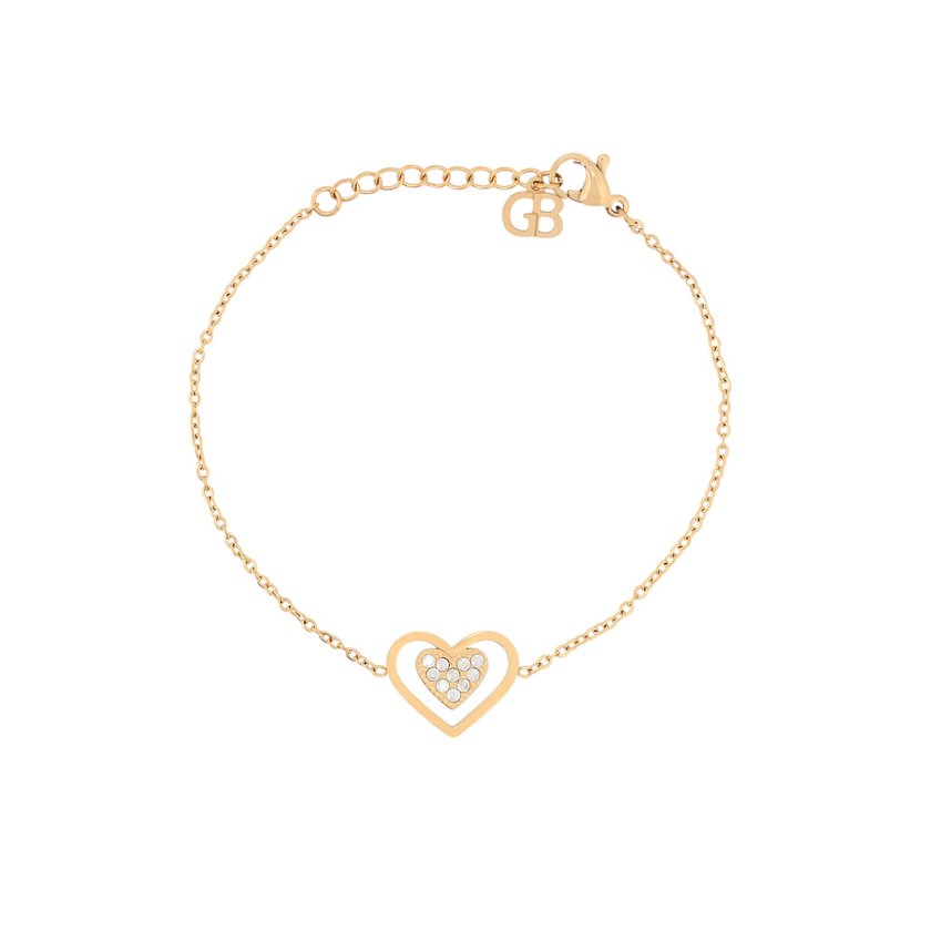 Steel bracelet heart open GB