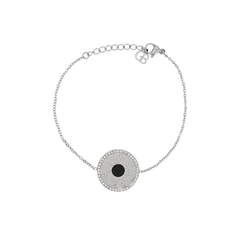 Bracelet en acier texture et pierre GB