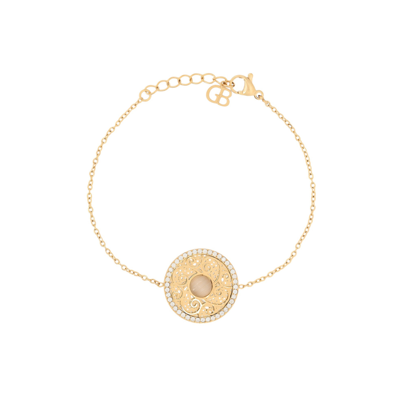 Bracelet en acier texture et pierre GB