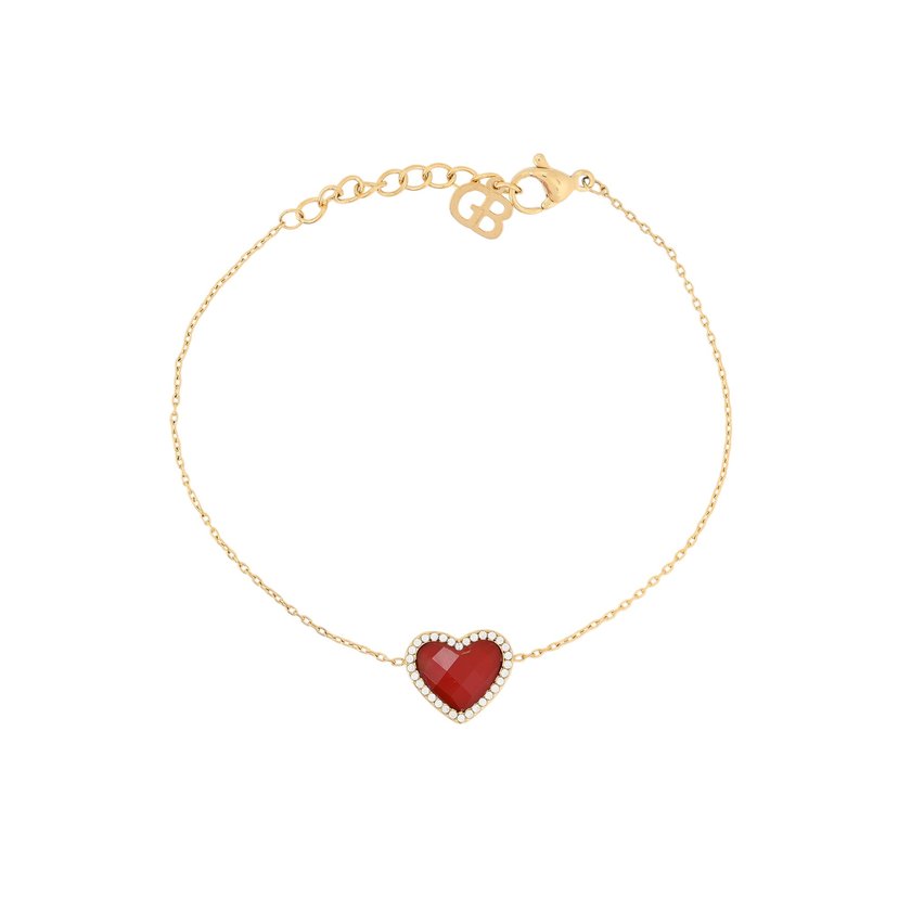 Bracelet en acier coeur avec pierre naturelle GB
