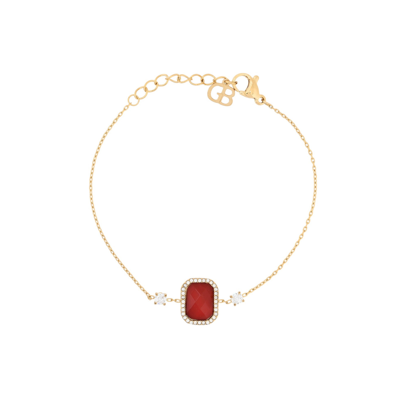 Bracciale in acciaio rettangolo pietra naturale GB