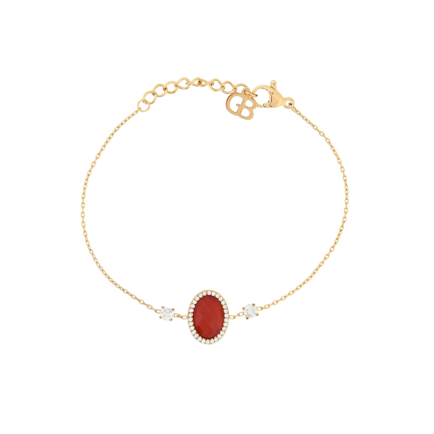 Bracciale in acciaio ovale pietra naturale GB