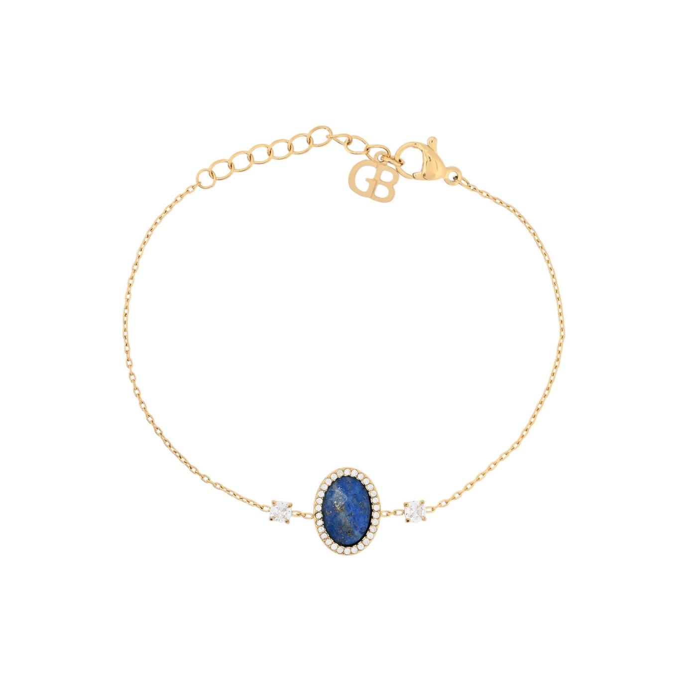 Bracelet en acier pierre naturelle ovale GB