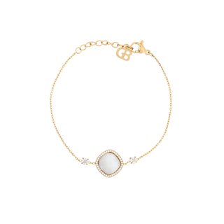 Pulseira em aço geométrica pedra natural GB