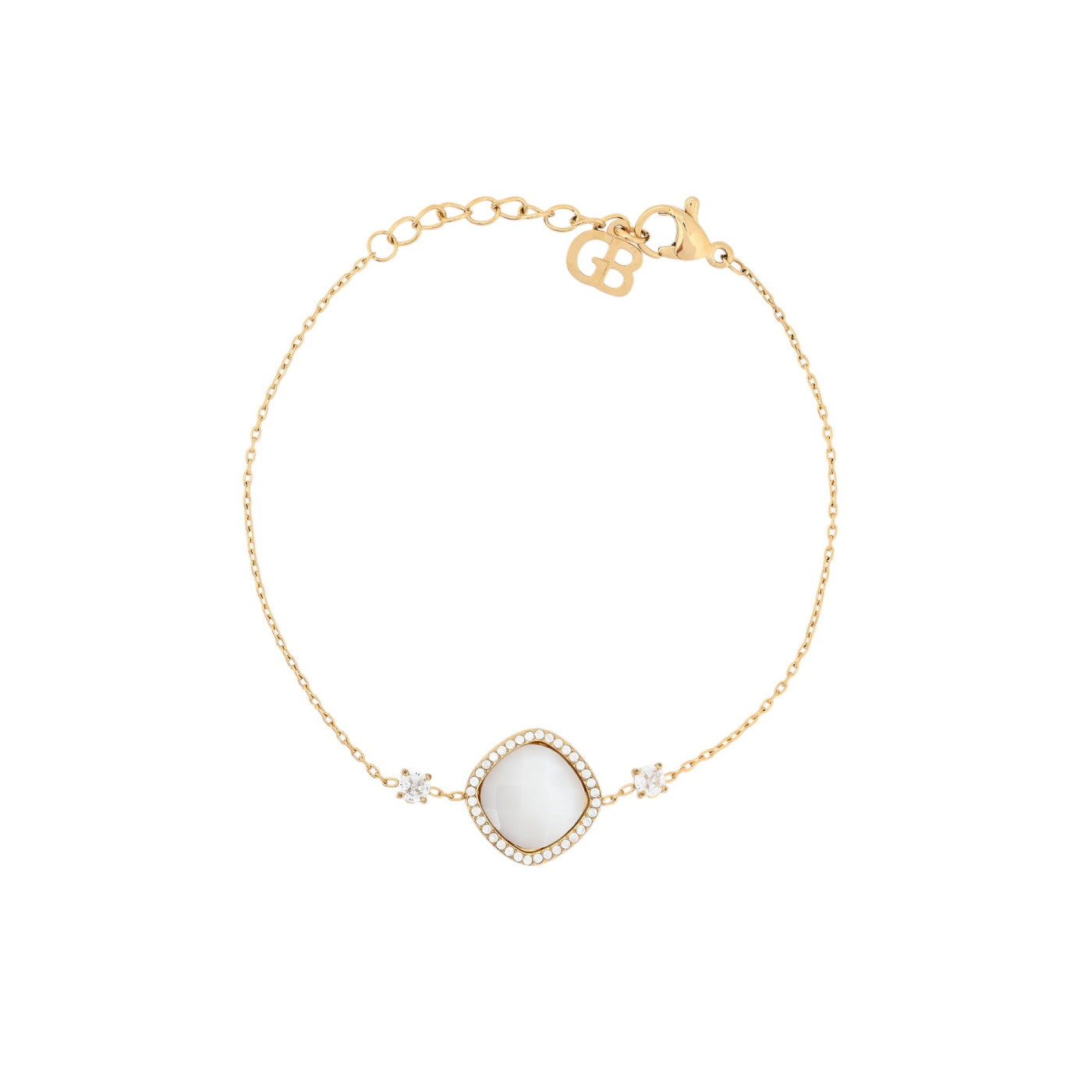 Bracciale in acciaio geometrico pietra naturale GB