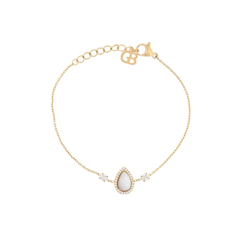 Pulsera en acero gota piedra natural GB Pulsera en acero gota piedra natural GB