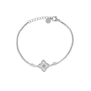 Flowers steel bracelet with brilliants GB