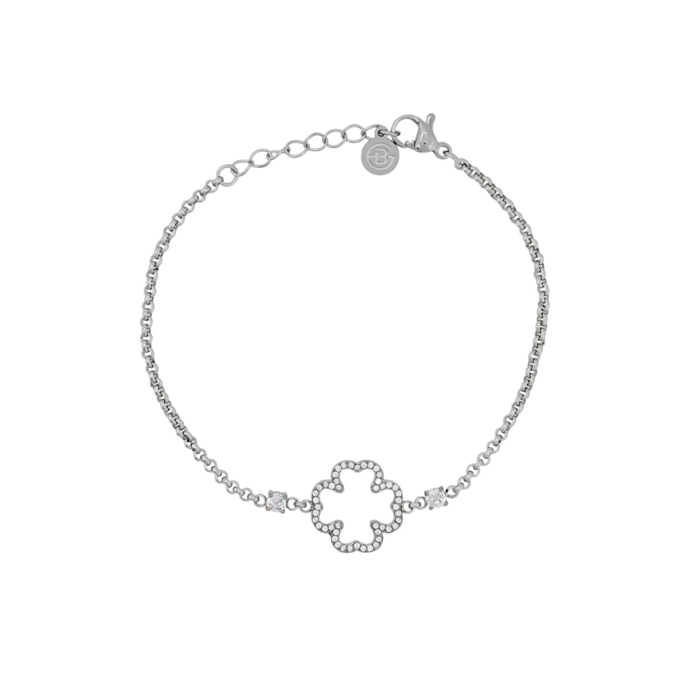 Bracciali zirconitàs trifoglio e brillantes acciaio GB