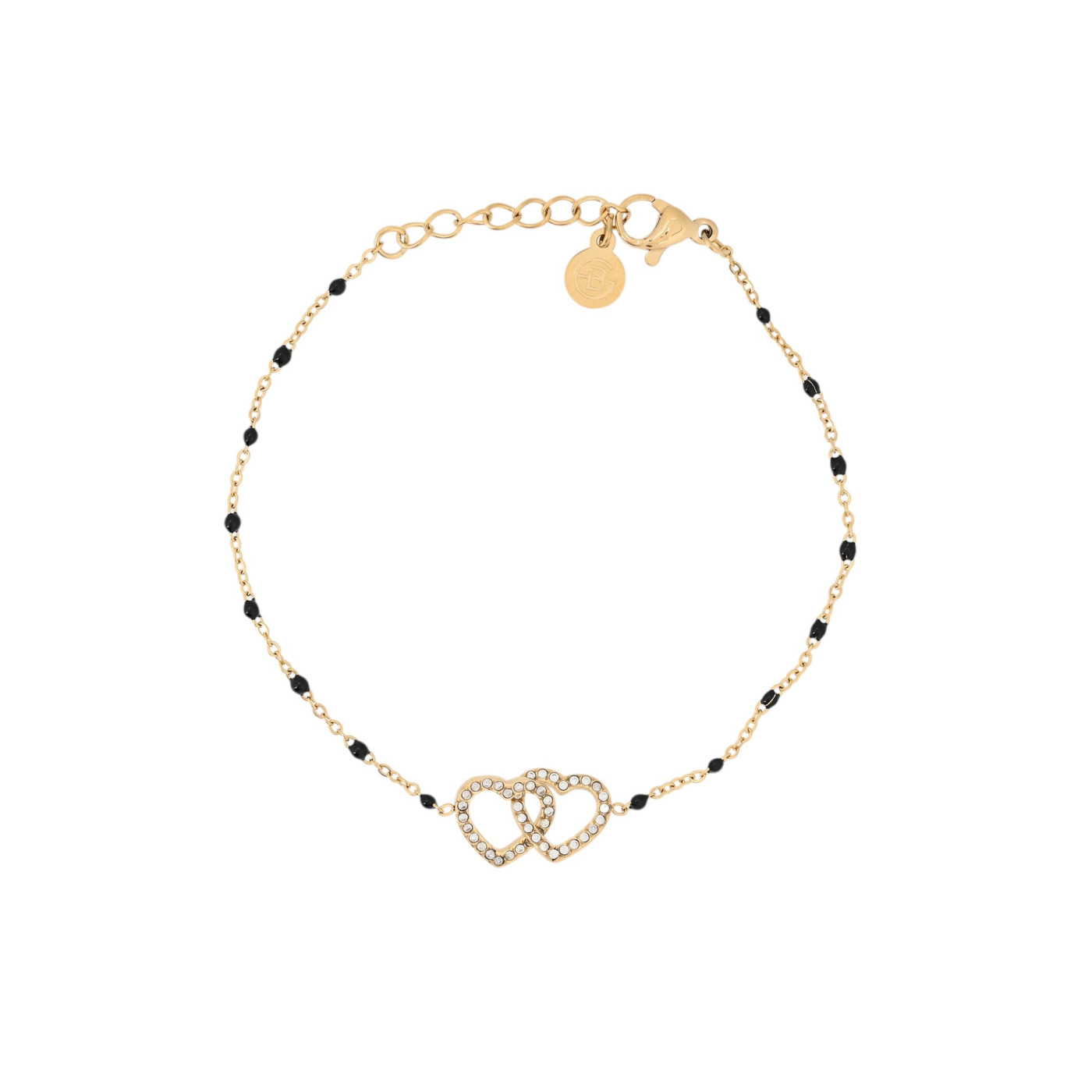 Steel bracelet intertwined hearts GB
