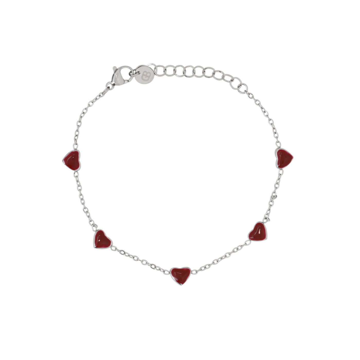 Pulseira corações em aço GB