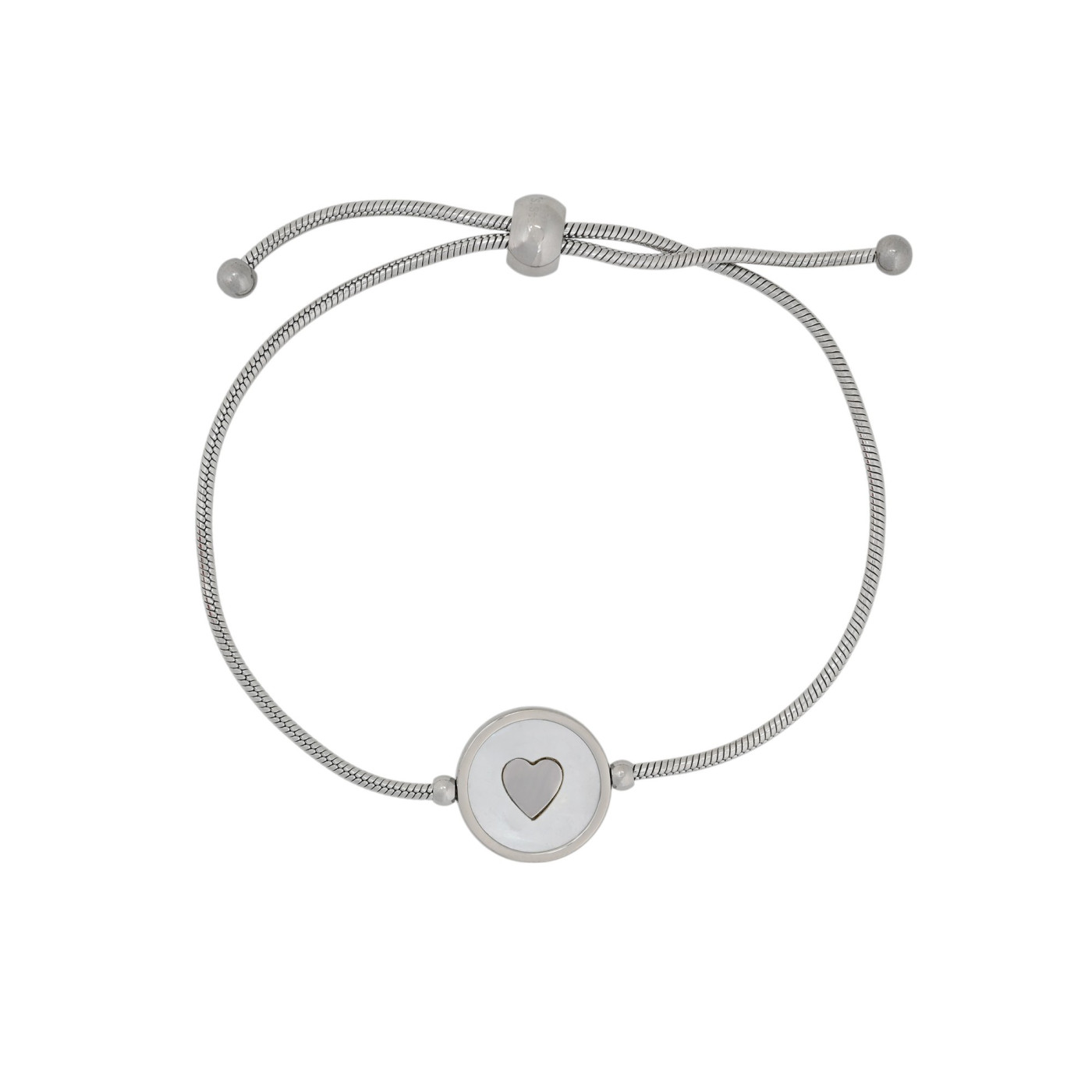 Bracelet réglable en acier cœur GB