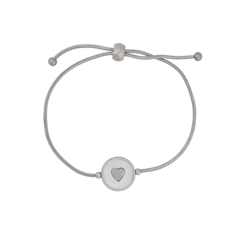 Pulseira ajustável em aço coração GB