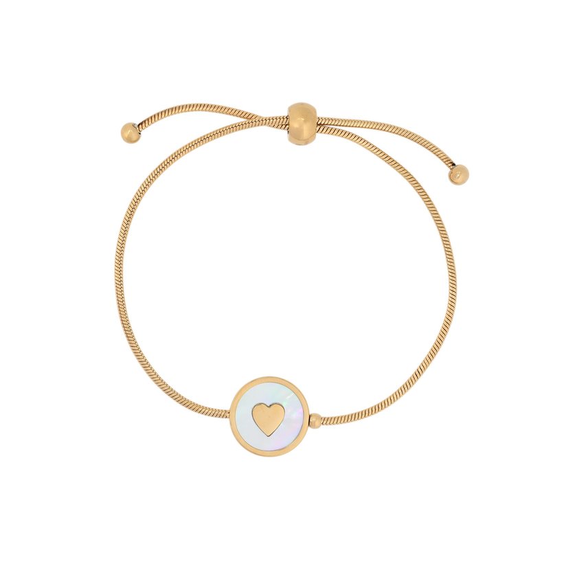 Bracelet réglable en acier cœur GB