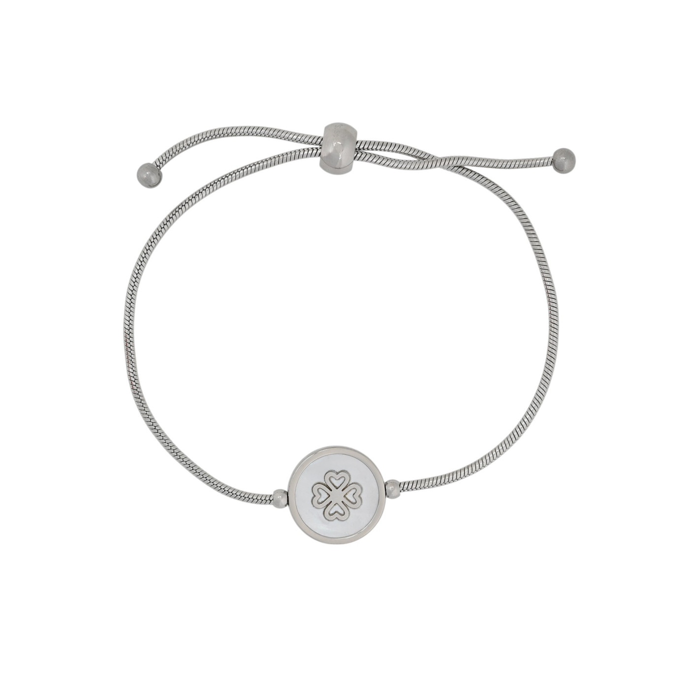Pulsera ajustable acero trébol GB