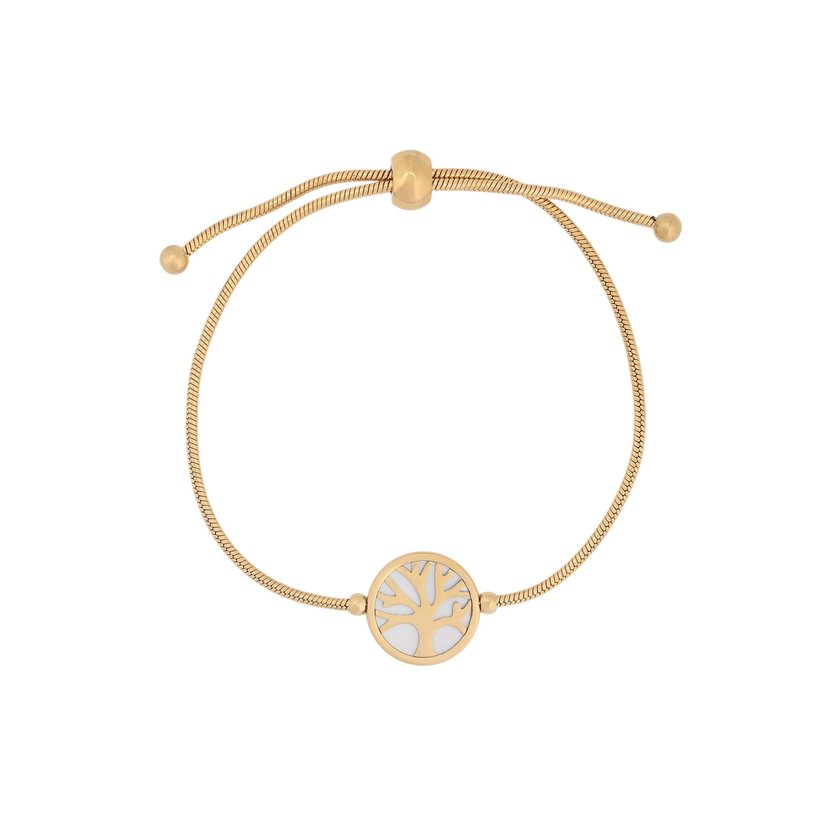 Pulseira ajustável em aço árvore da vida GB
