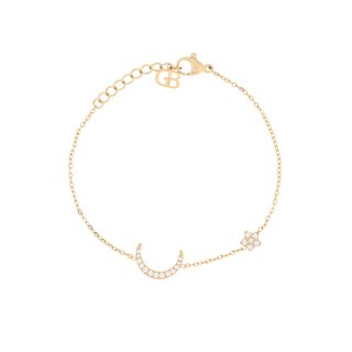 Pulseira aço com zircônias lua GB