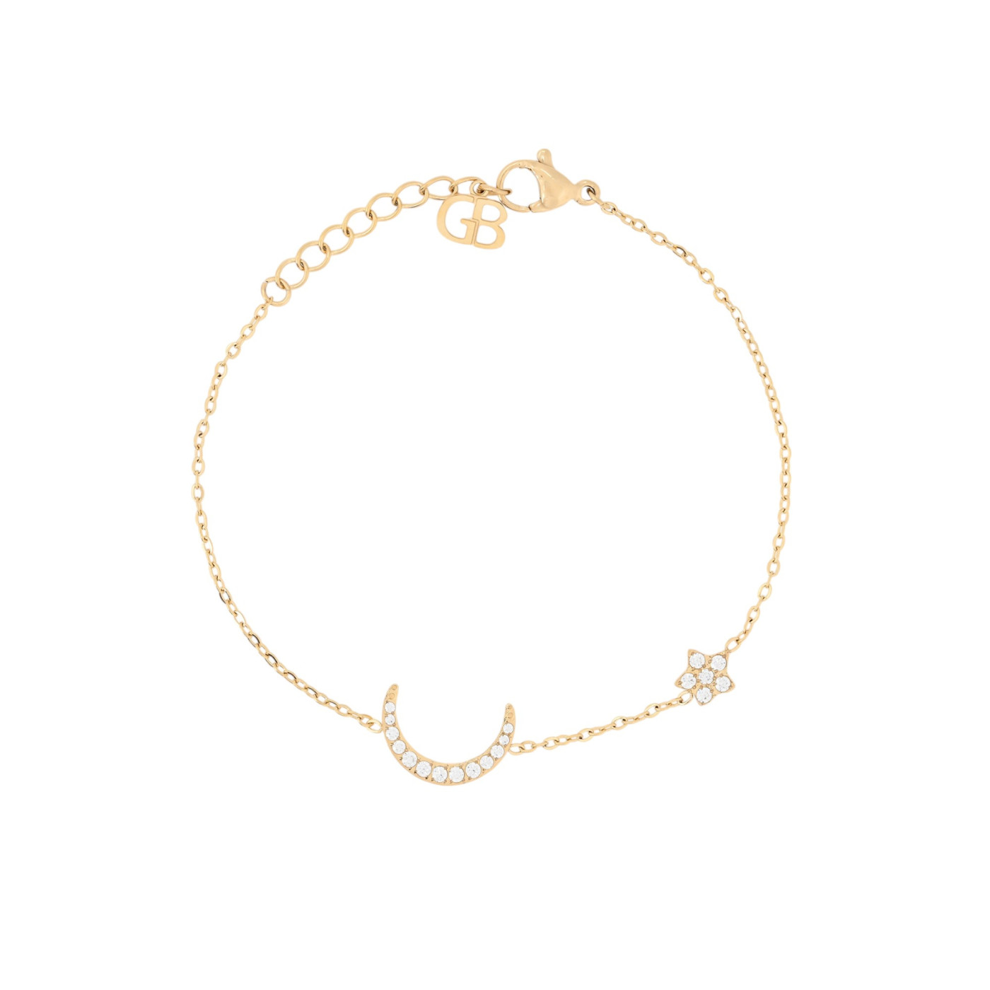 Pulseira aço com zircônias lua GB