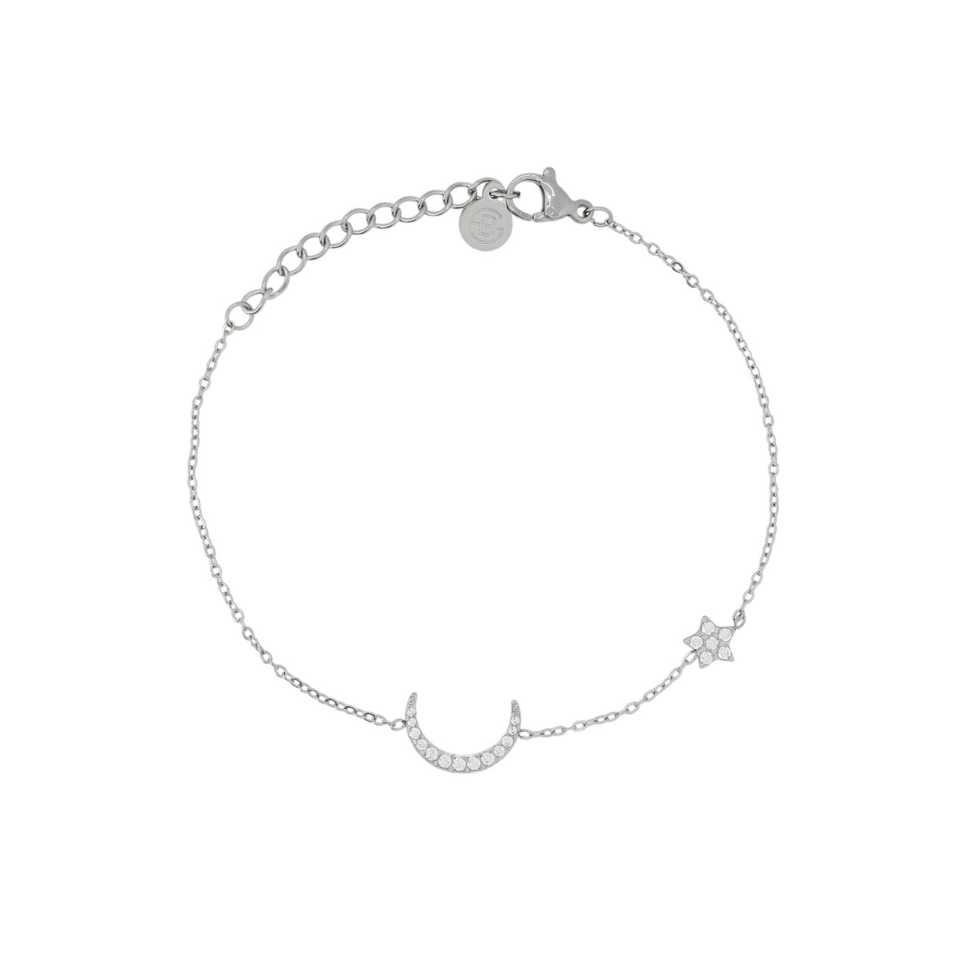 Pulseira aço com zircônias lua GB
