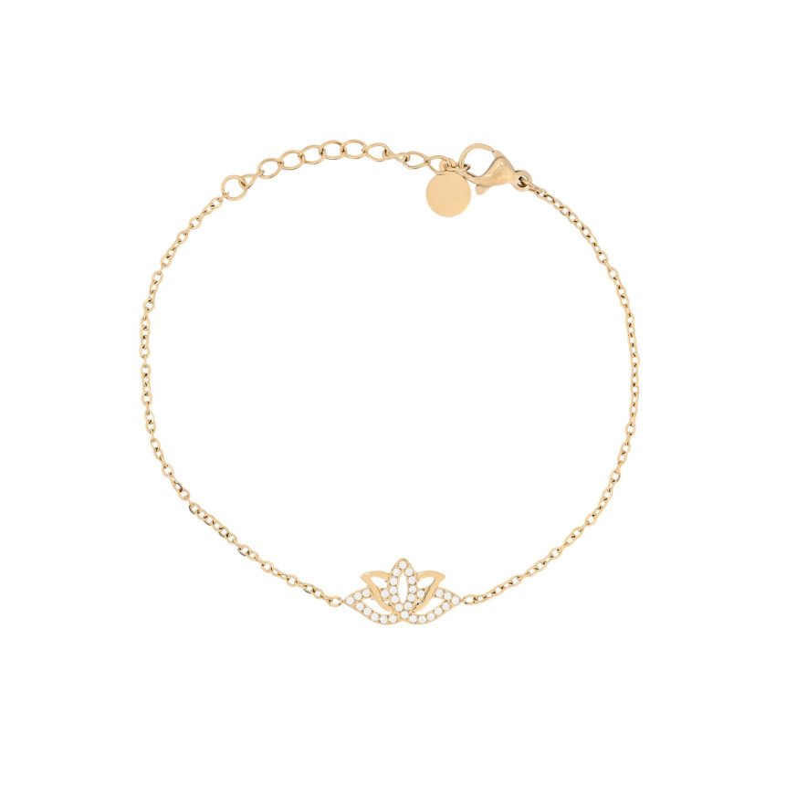 Pulseira aço flor de lótus GB