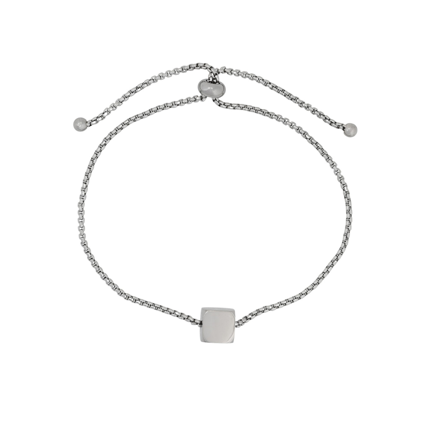 Pulseira ajustável em aço quadrado GB