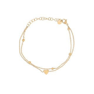 Bracciale in acciaio con cuore e baubles GB