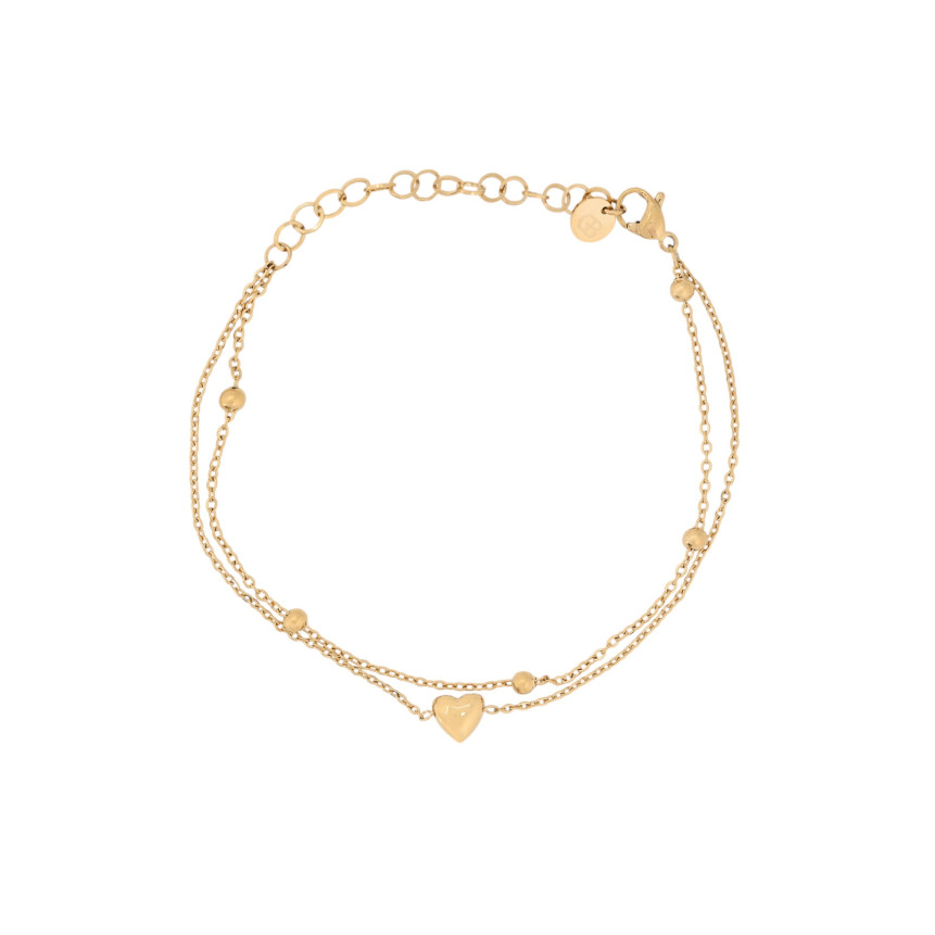 Steel bracelet with heart and balls GB