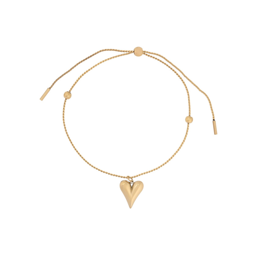Pulseira em aço com coração GB