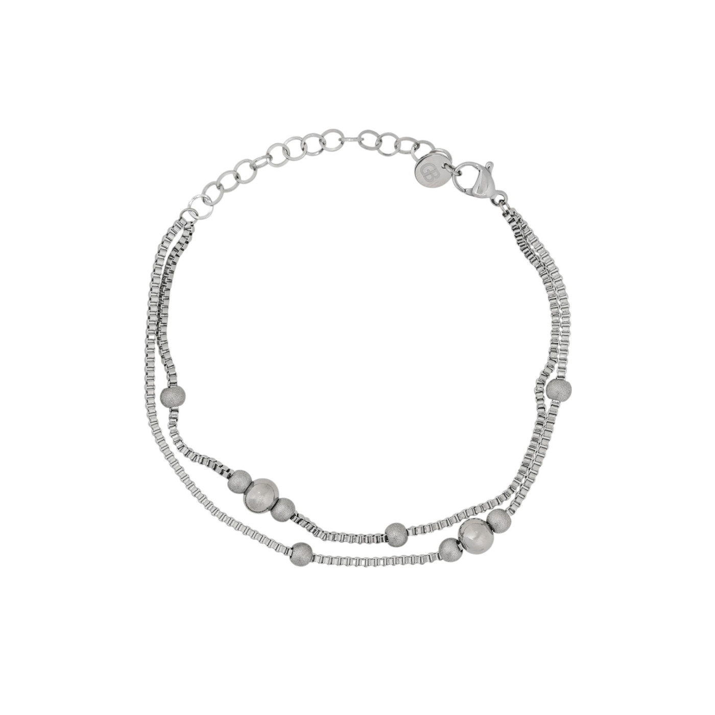 Pulseira em aço com bolinhas GB