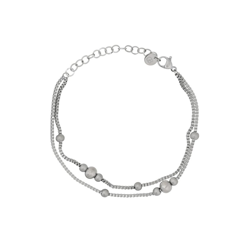 Pulseira em aço com bolinhas GB