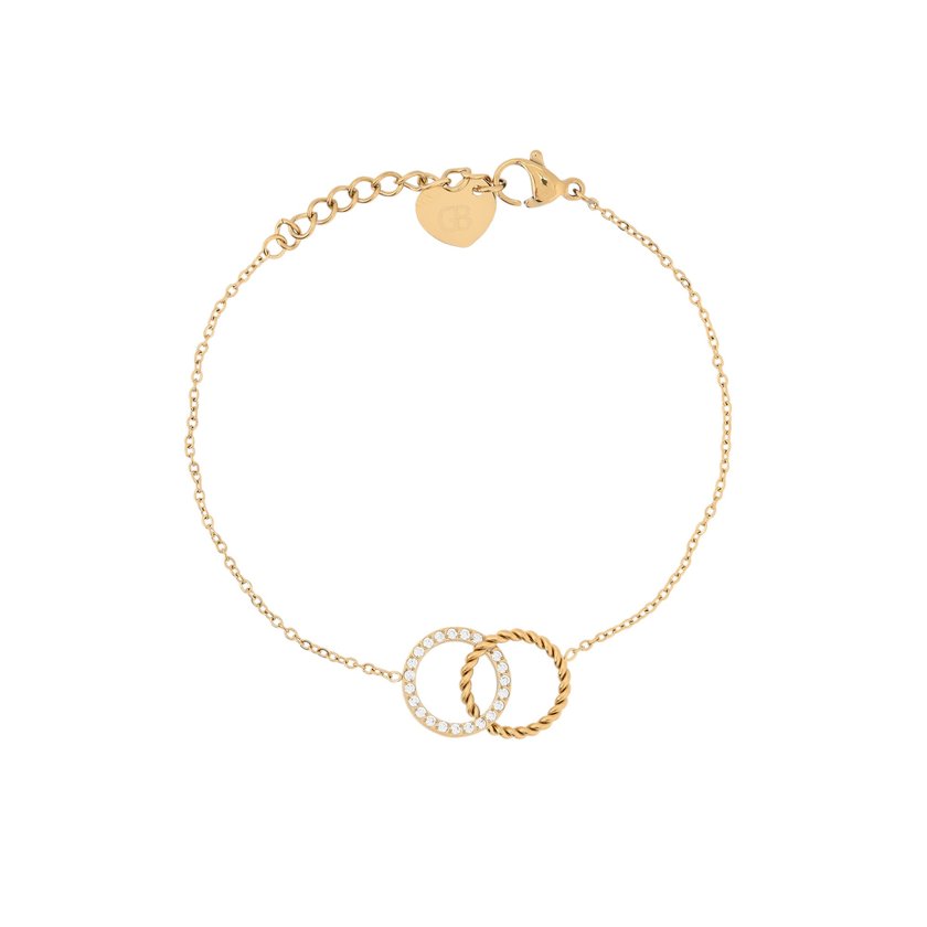 Bracciale in acciaio a cerchi intrecciati GB