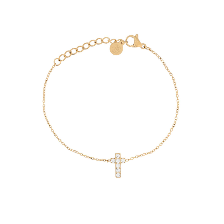 Pulseira Delicate cruz e zircônias