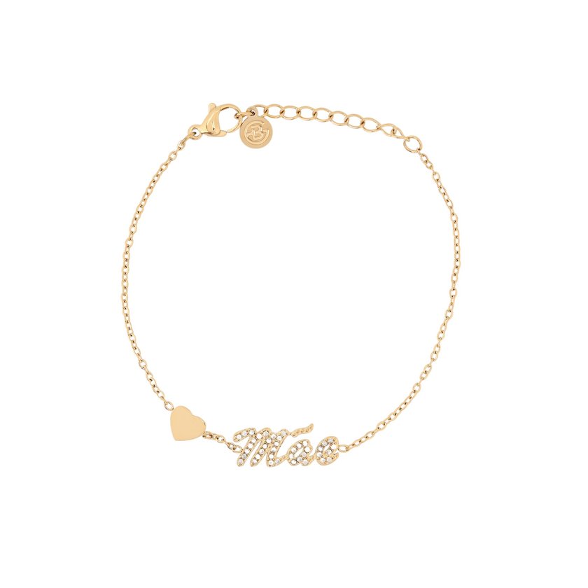 Bracelet en acier mot mãe et le coeur GB