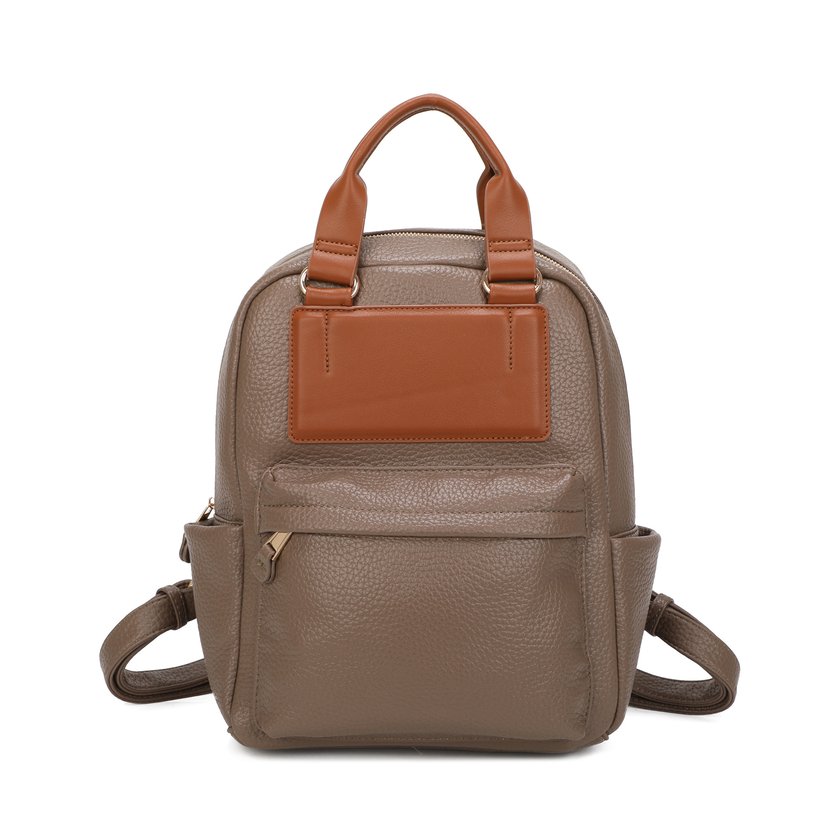 Sac à dos avec bretelles et détail marron