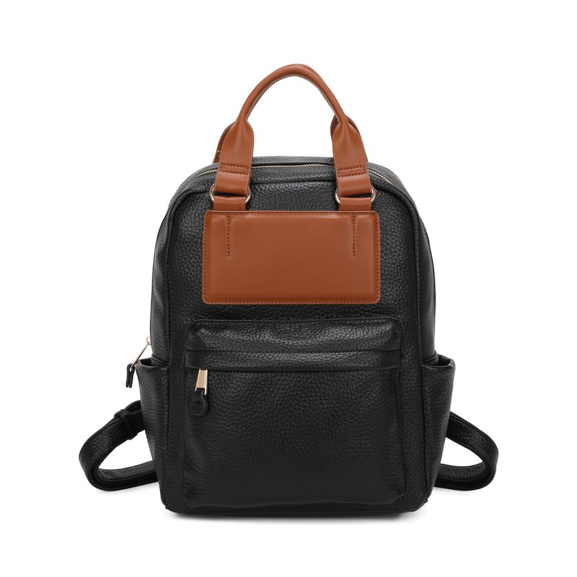 Sac à dos avec bretelles et détail marron