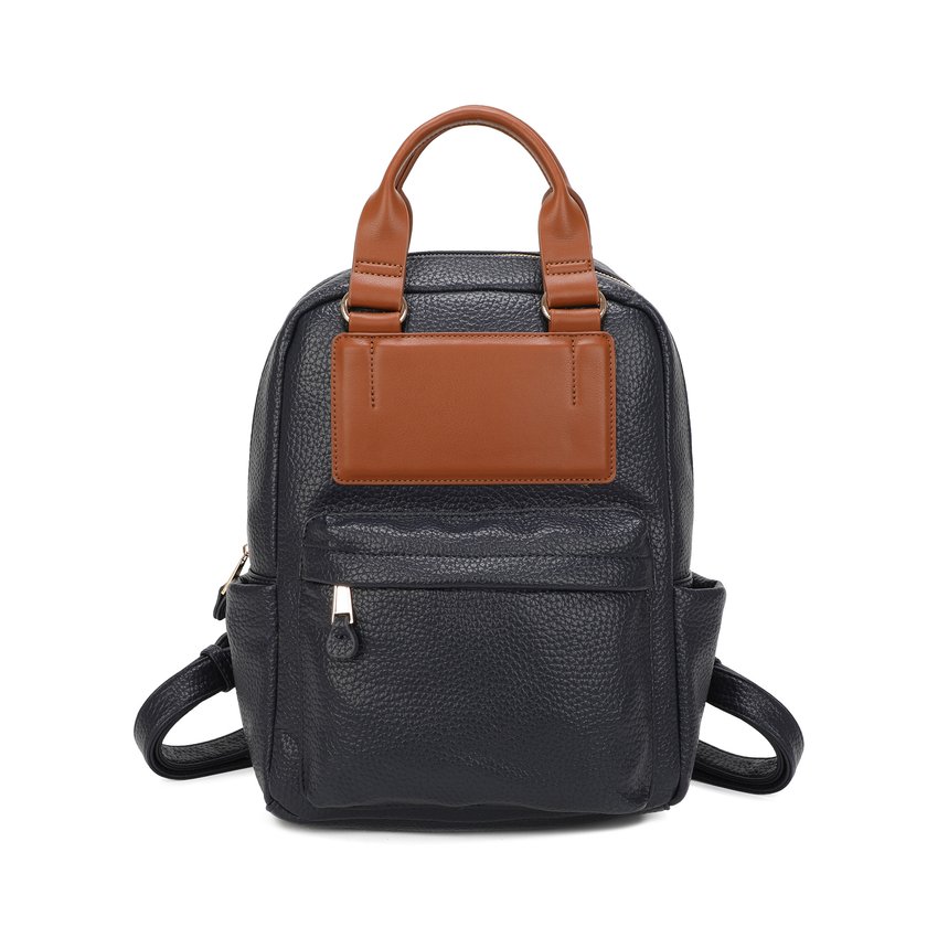 Sac à dos avec bretelles et détail marron