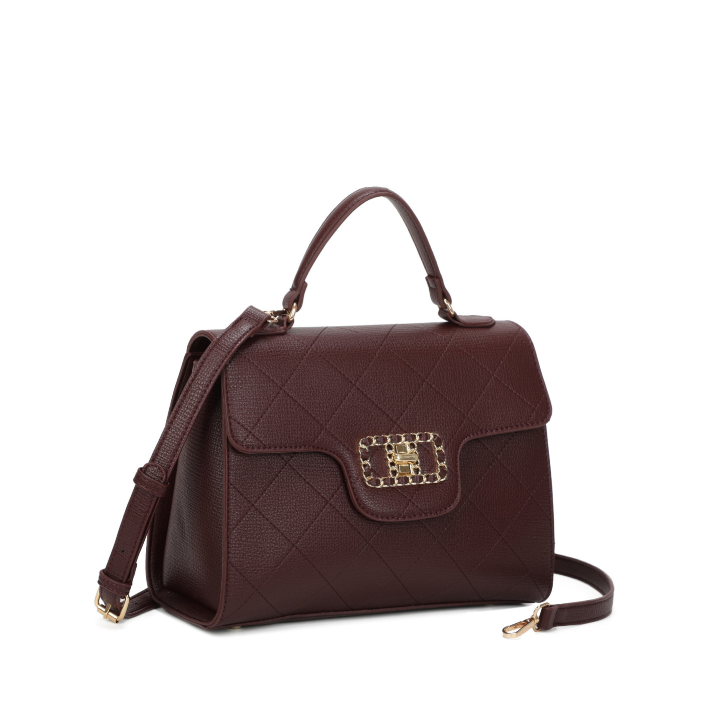 Crossbody Bag with Gold Detail