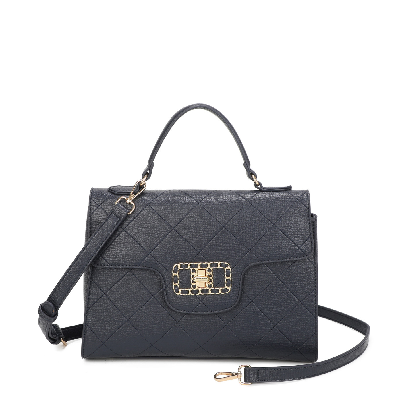 Crossbody Bag with Gold Detail