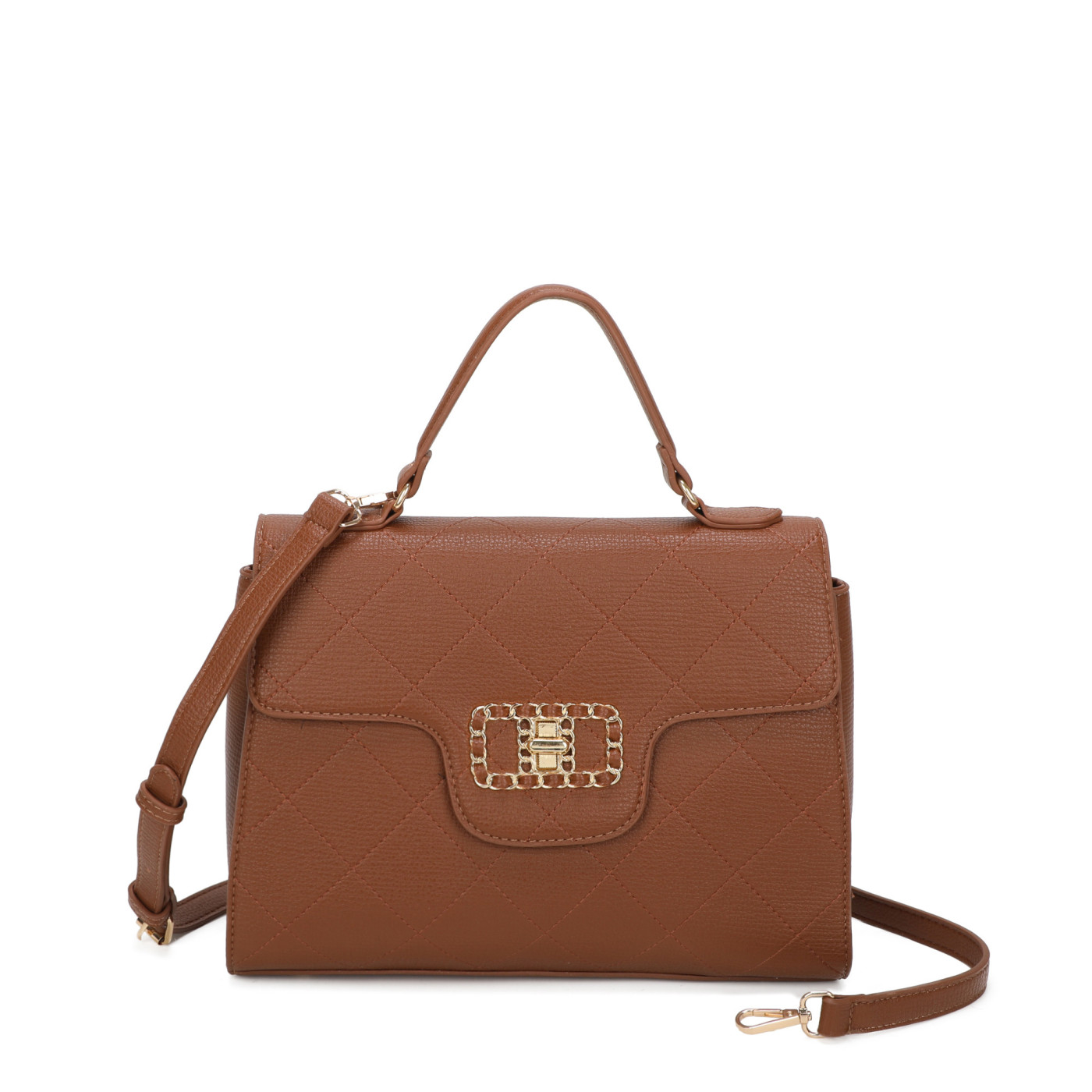 Crossbody Bag with Gold Detail