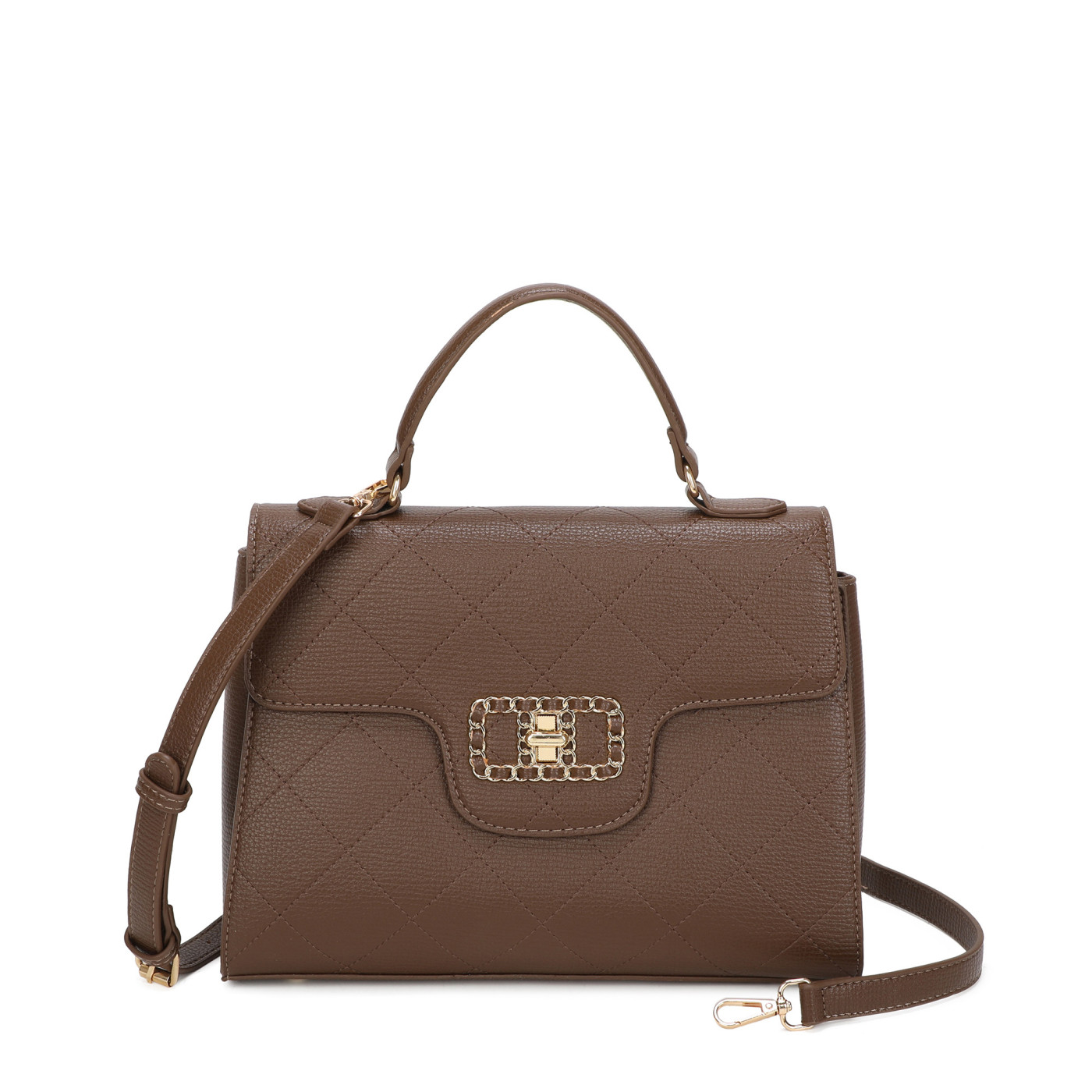 Crossbody Bag with Gold Detail