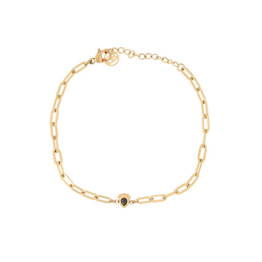 Conjunto pulseiras em aço oval preto GB