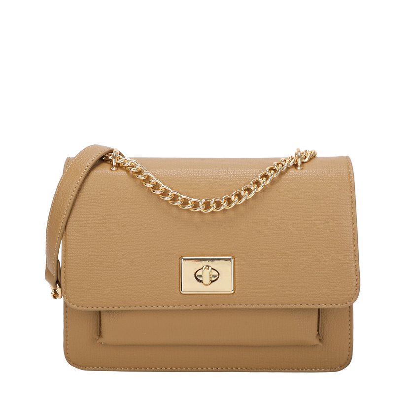 Bolso bandolera con cadena dorada