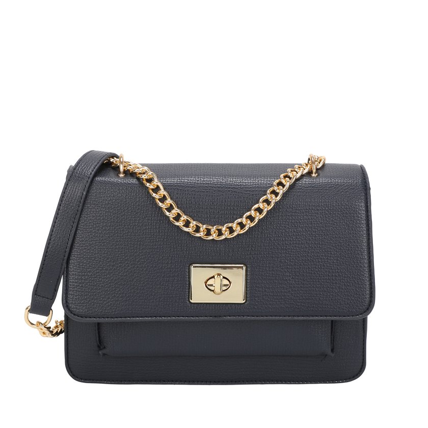 Bolso bandolera con cadena dorada