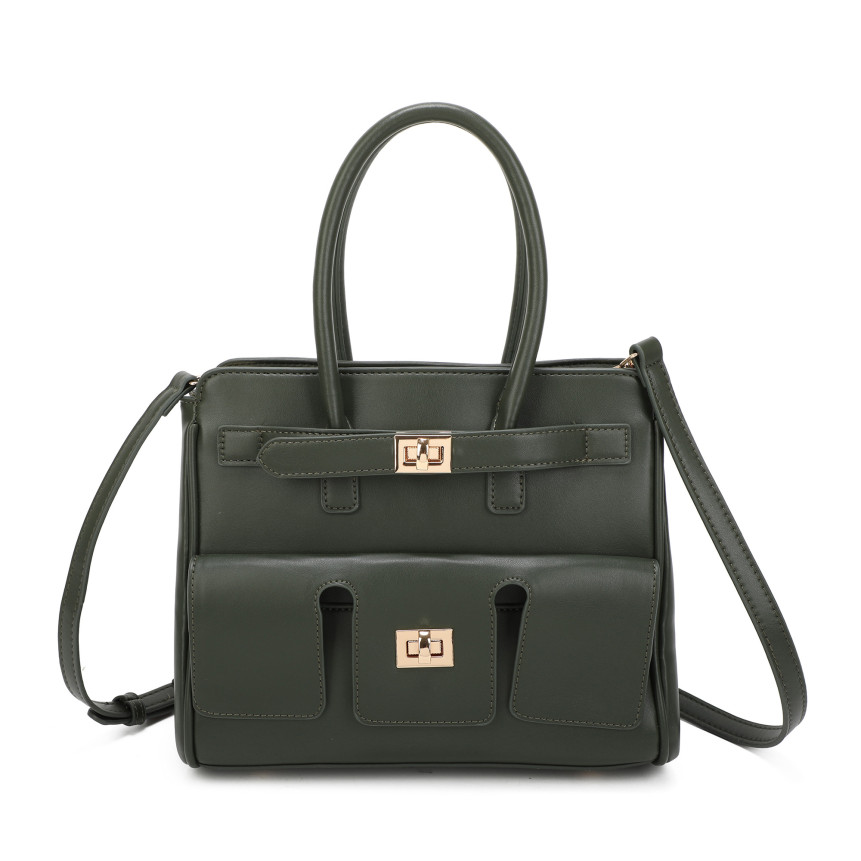 Bolso bandolera con detalles dorados