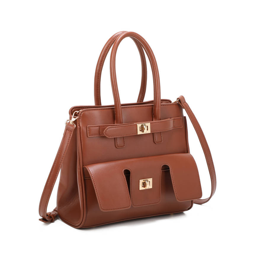 Crossbody Bag with Gold Details