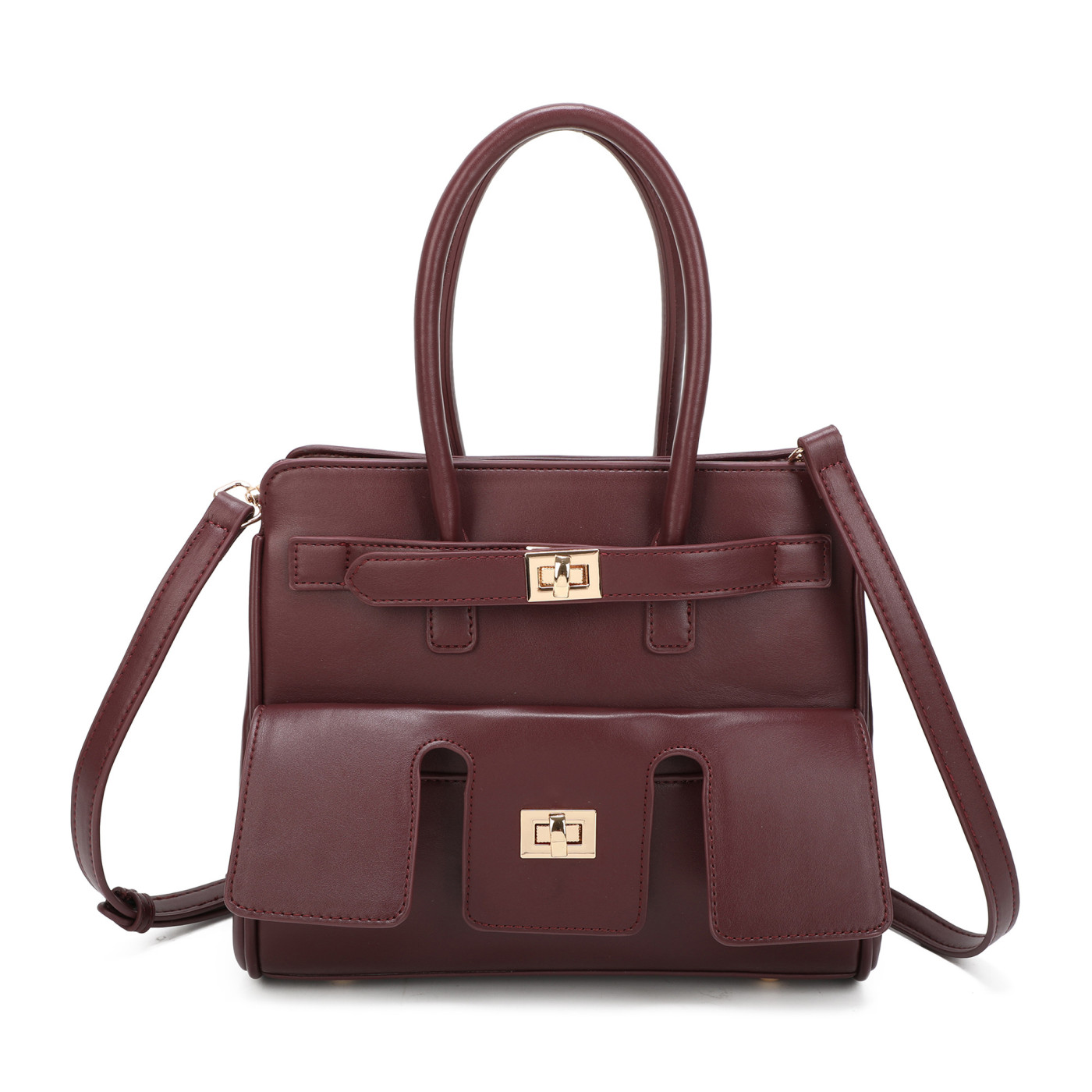 Bolso bandolera con detalles dorados