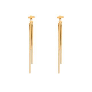 Steel earrings long fringed GB