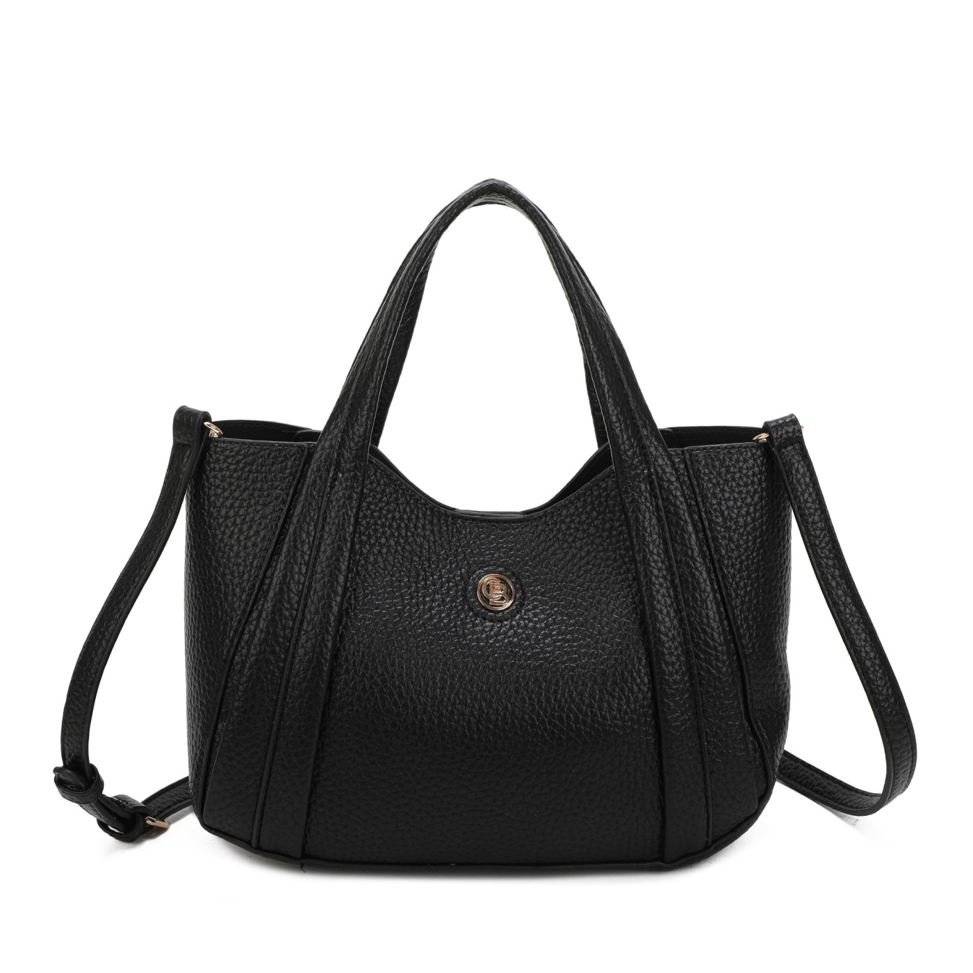 Bolso de mano con detalle dorado