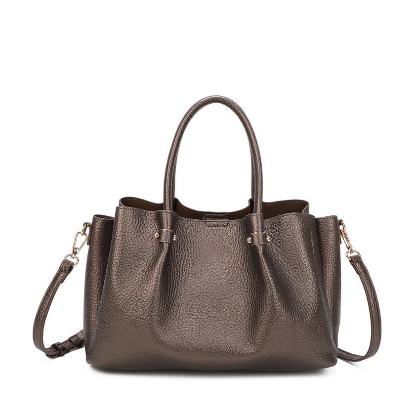 Mala Shopper com detalhes dourados