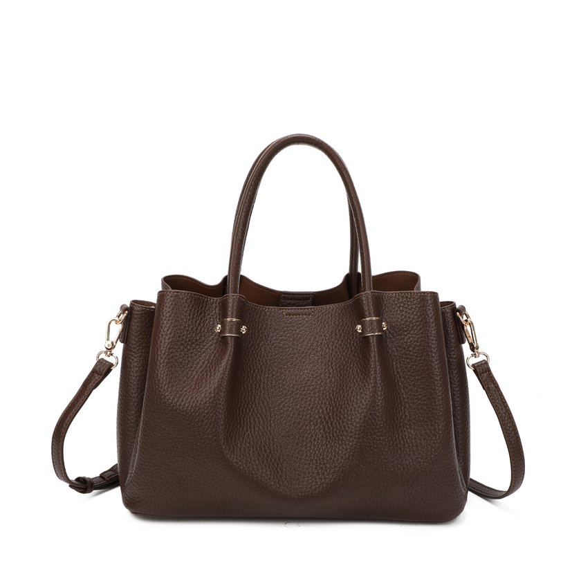 Shopper Bag with Gold Details