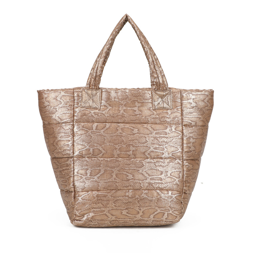 Borsa Shopper in tessuto brillante